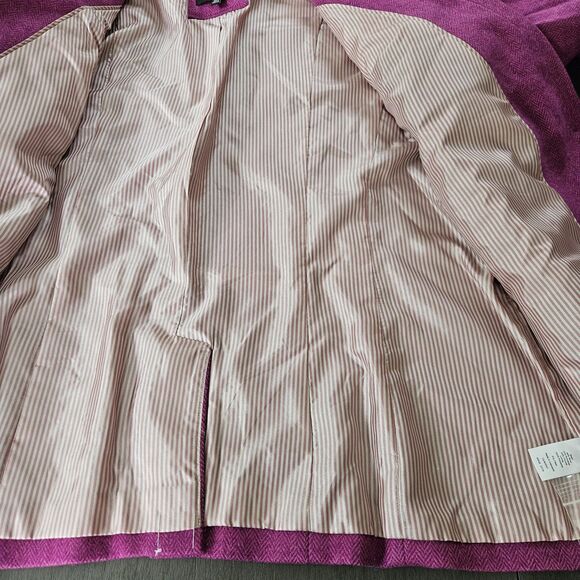 Talbots Pink Wool Blend Herringbone Classic Blazer Sz 22W Professional Career - Picture 8 of 8